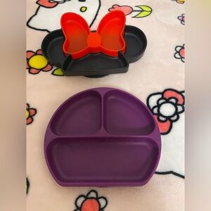 Bumkins Minnie Mouse Black and Red Bow Plate Set